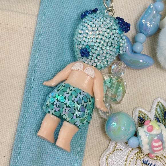 Blue Trader Joe's Mini Tote Bag Custom with Labubu - Picture 9 of 9